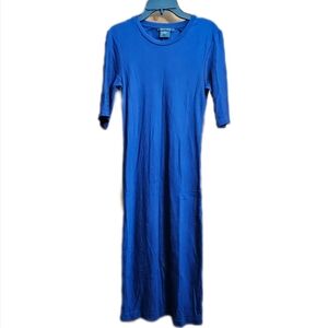 ARMANI EXHANGE womens Navy Blue Maxi Sheath Dress 3/4 Sleeve Size Small